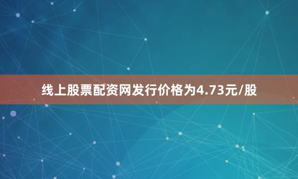 线上股票配资网发行价格为4.73元/股