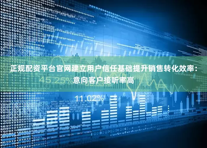 正规配资平台官网建立用户信任基础提升销售转化效率：意向客户接听率高